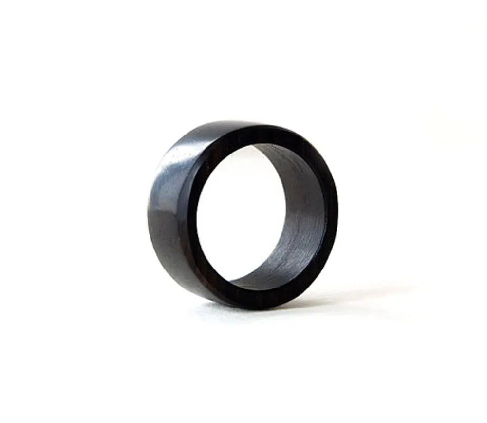 Black Ebony Ring for Men, Custom Engraved Wedding Band, Eco-Friendly Wooden Jewelry