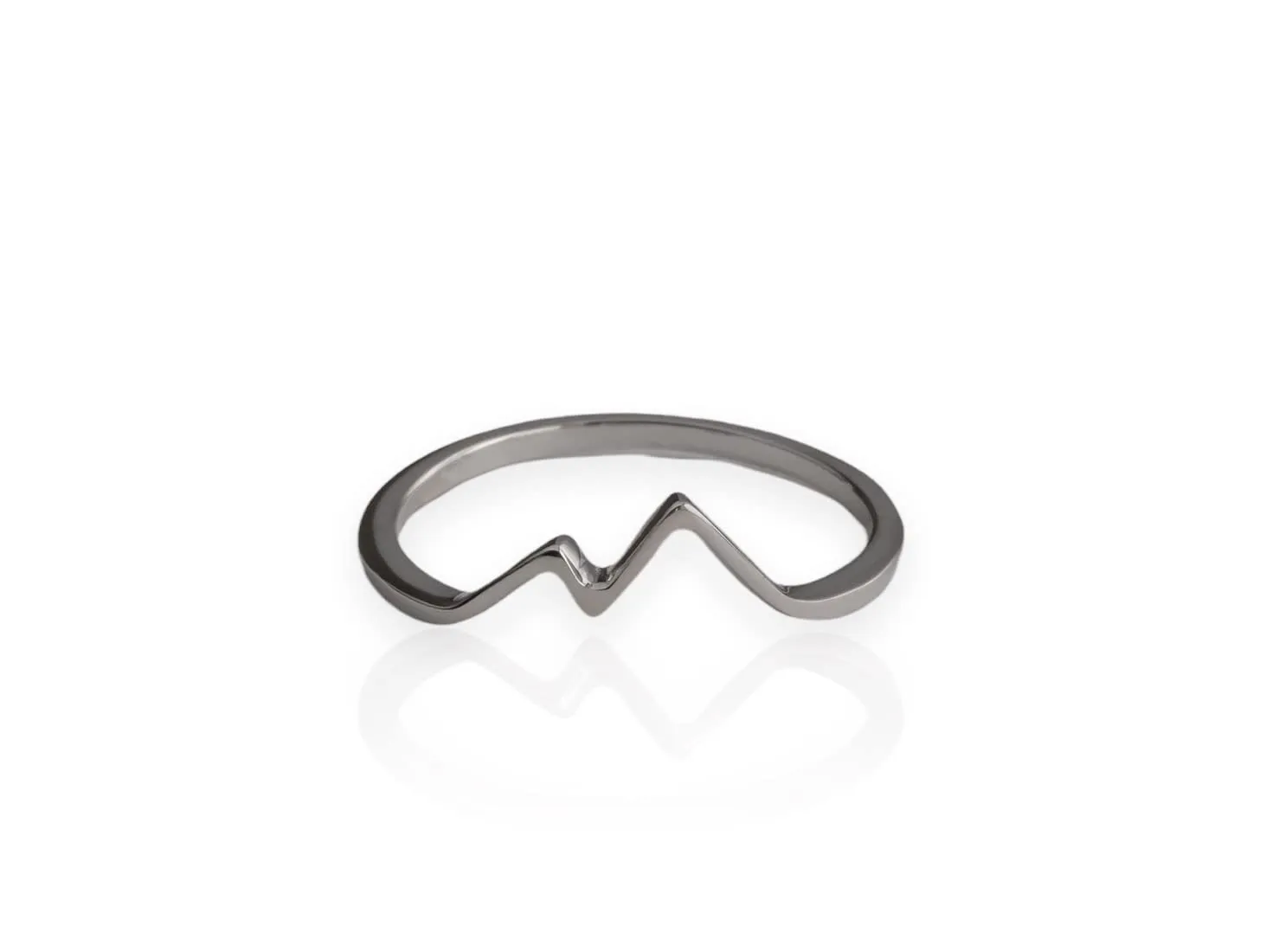 Sterling Silver Mountain Ring - Lightweight Dainty Jewelry Inspired by Alaskan Mountains